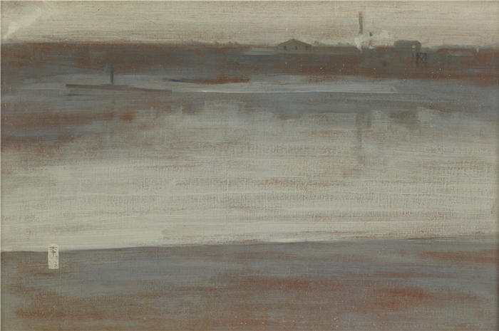 詹姆斯·麦克尼尔·惠斯勒(James McNeill Whistler，美国画家)-《灰色交响曲；清晨，泰晤士河 (1871)》