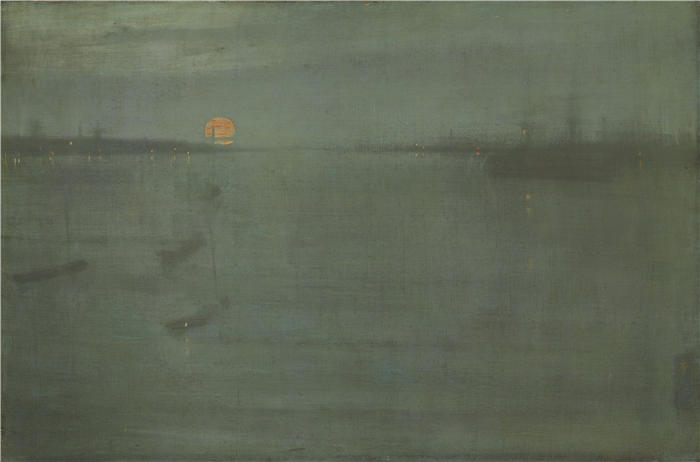 詹姆斯·麦克尼尔·惠斯勒(James McNeill Whistler，美国画家)-《夜曲-蓝色和金色-南安普顿水》