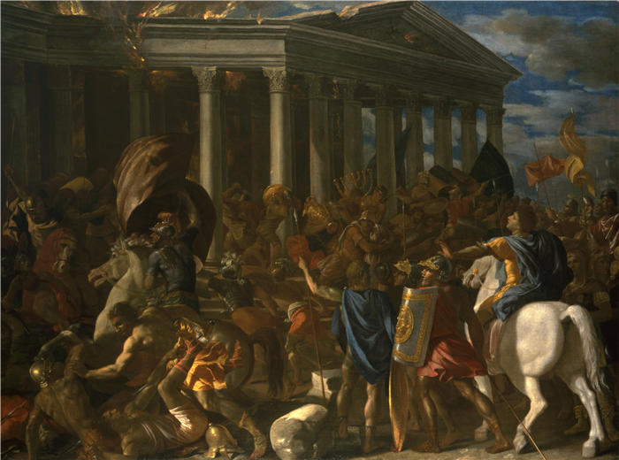 尼古拉斯·普桑（Nicolas Poussin，法国画家）高清作品-《耶路撒冷圣殿的毁灭和洗劫（1625 - 1626）》