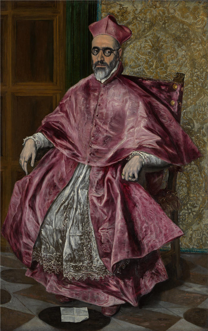 艾尔·葛雷柯（El Greco，希腊、西班牙画家  ）高清作品-《红衣主教费尔南多·尼诺·德·格瓦拉 (1541–1609)（约 1600 年）》