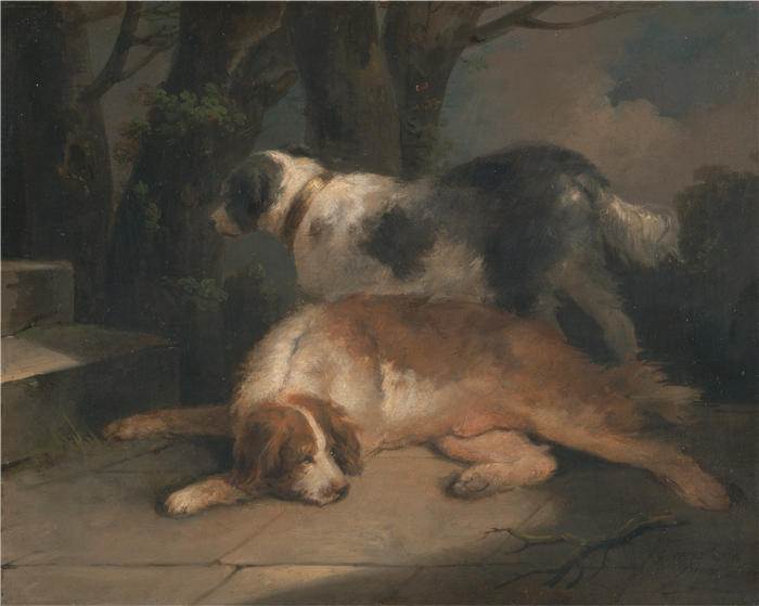 乔治·莫兰（George Morland，英国画家）高清作品-《二传手 (1798 - 1799)》