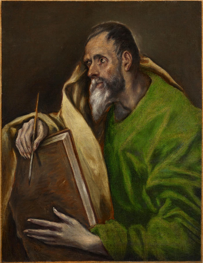 艾尔·葛雷柯（El Greco，希腊、西班牙画家  ）高清作品-《圣路加 (1610-1614)》