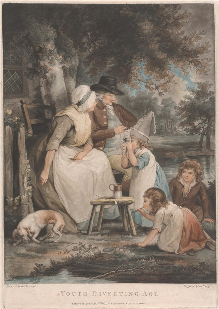 乔治·莫兰（George Morland，英国画家）高清作品-《青年分流时代（1789）》