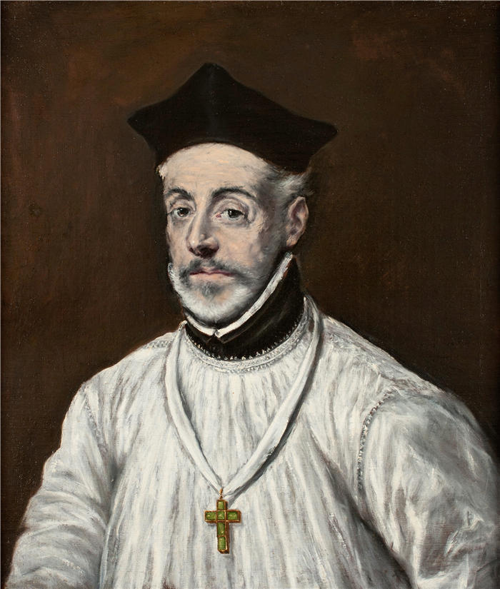 艾尔·葛雷柯(El Greco,希腊、西班牙画家 )高清作品-《Diego de Covarrubias y Leiva 的肖像(1512-1577 年)(约 1600 年)》