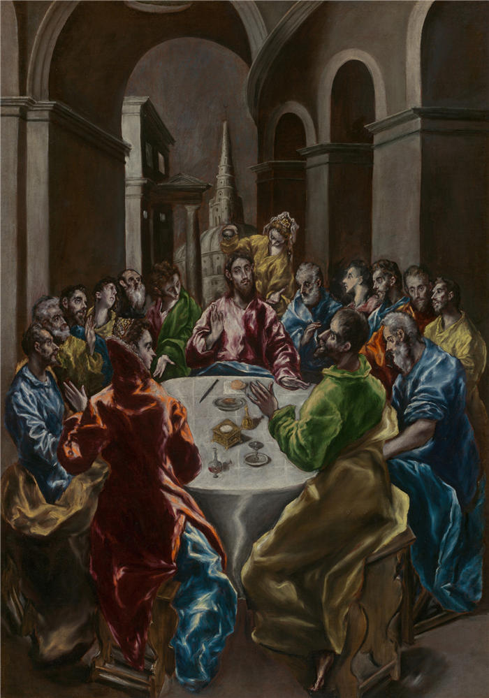 艾尔·葛雷柯(El Greco,希腊、西班牙画家 )高清作品-《西蒙家的盛宴(1608-14)》