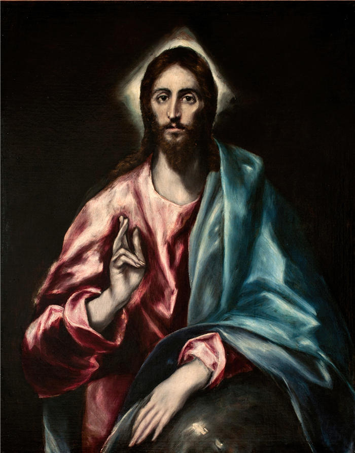 艾尔·葛雷柯（El Greco，希腊、西班牙画家  ）高清作品-《基督为救主（1610-1614）》