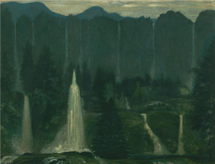 亚瑟·鲍文·戴维斯(Arthur Bowen Davies ,美国画家)高清作品-《许多水域》