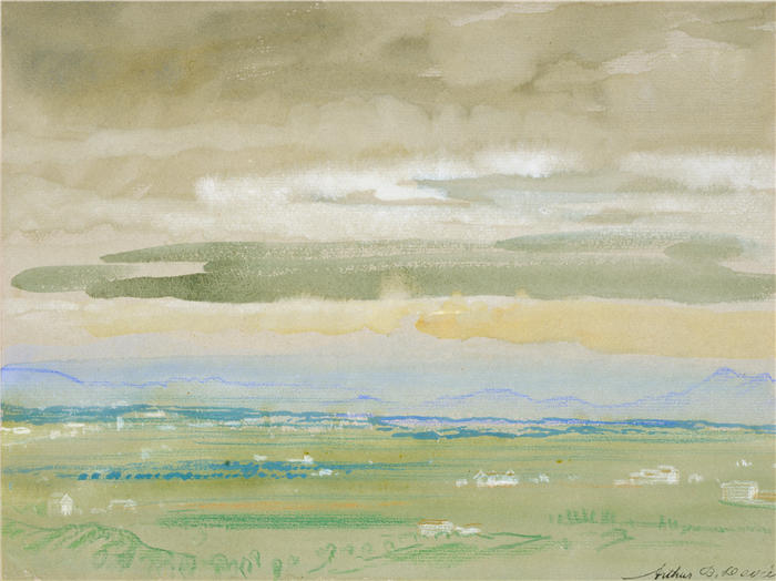 亚瑟·鲍文·戴维斯(Arthur Bowen Davies ,美国画家)高清作品-《维加(约 1920 年代)》