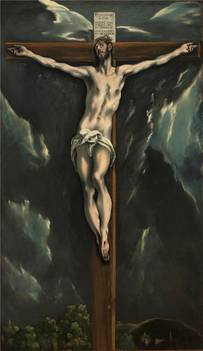 艾尔·葛雷柯（El Greco，希腊、西班牙画家  ）高清作品-《十字架上的基督（c. 1600-1610）》