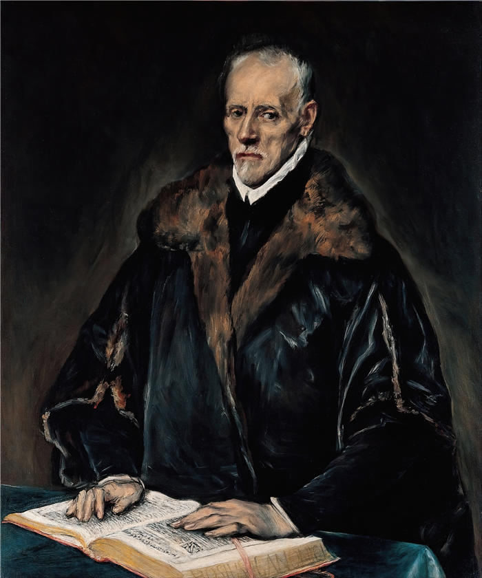 艾尔·葛雷柯(El Greco,希腊、西班牙画家 )高清作品-《弗朗西斯科·德·比萨博士的肖像(1610-1614)》