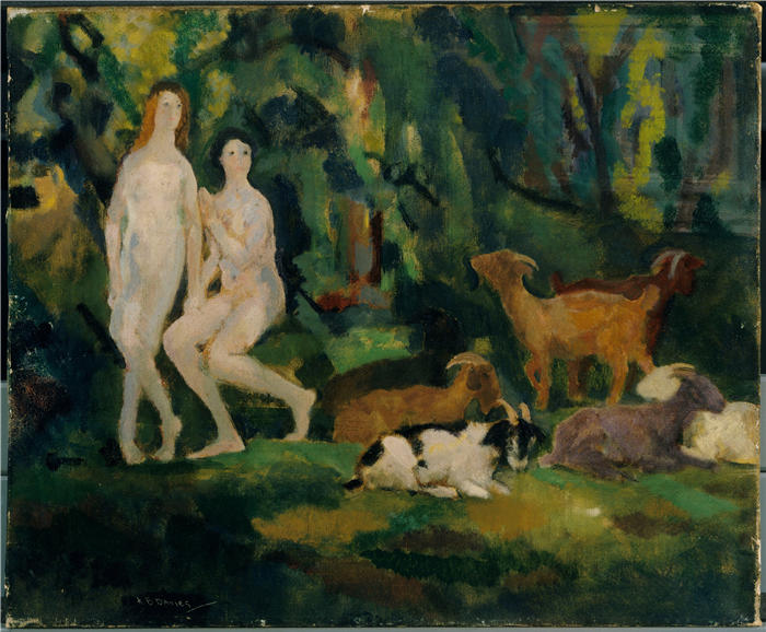 亚瑟·鲍文·戴维斯(Arthur Bowen Davies ,美国画家)高清作品-《露滴》