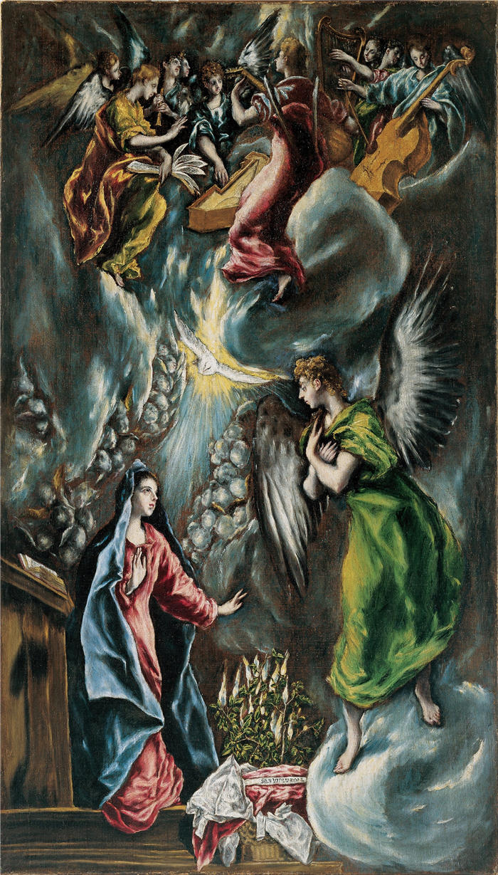 艾尔·葛雷柯（El Greco，希腊、西班牙画家  ）高清作品-《天使报喜（约 1596-1600）》