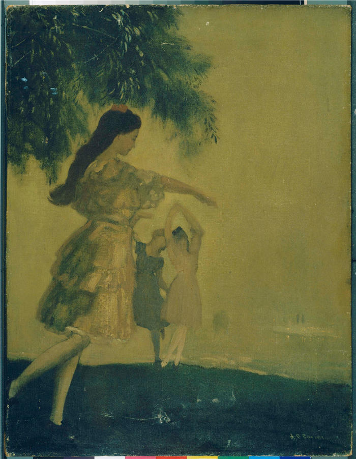 亚瑟·鲍文·戴维斯(Arthur Bowen Davies ,美国画家)高清作品-《舞者》