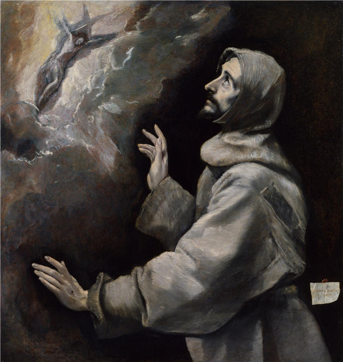 艾尔·葛雷柯（El Greco，希腊、西班牙画家  ）高清作品-《圣弗朗西斯接受圣痕》