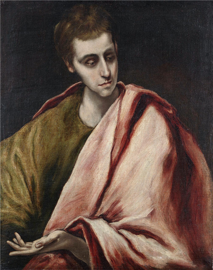 艾尔·葛雷柯（El Greco，希腊、西班牙画家  ）高清作品-《圣约翰 (1590–1595)》