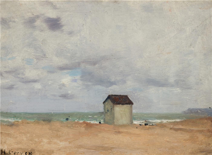 亨利·格韦克斯（Henri Gervex，法国画家）高清作品-《特鲁维尔海滩（1870 年代）》