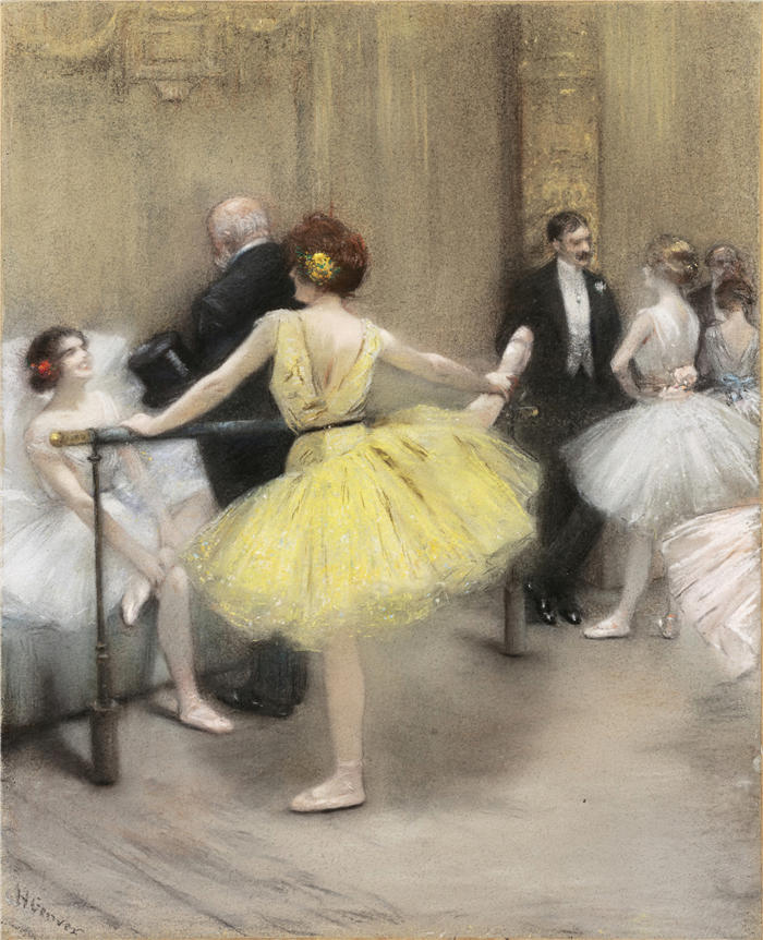 亨利·格韦克斯（Henri Gervex，法国画家）高清作品-《芭蕾舞女演员》