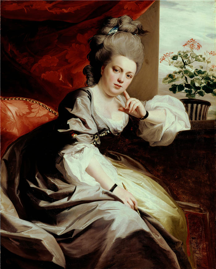 约翰·辛格尔顿·科普利 (John Singleton Copley，美国画家)高清作品-《克拉克·盖顿夫人 (1779)》