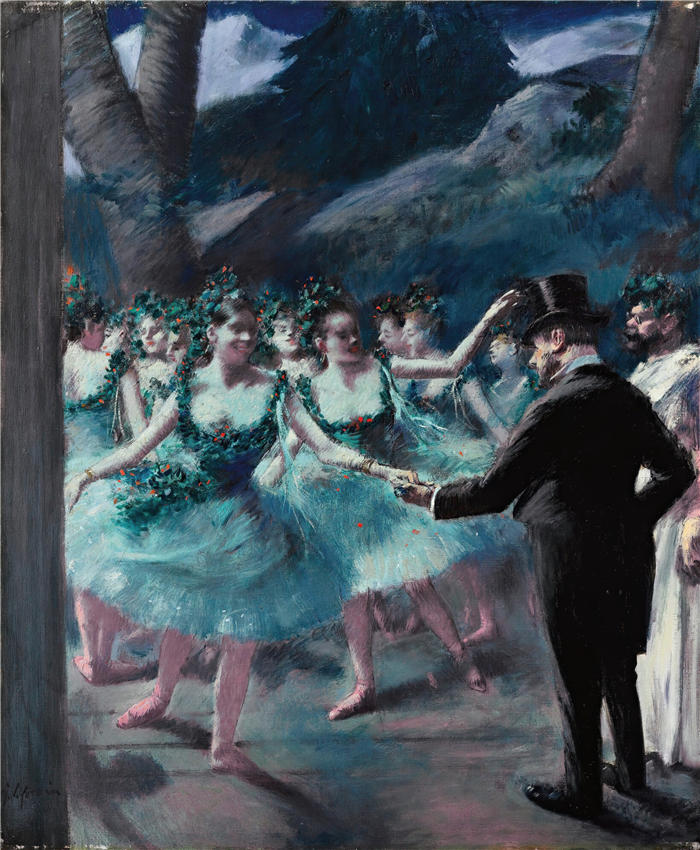 让·路易·福兰（Jean-Louis Forain，法国画家）高清作品-《芭蕾舞团》