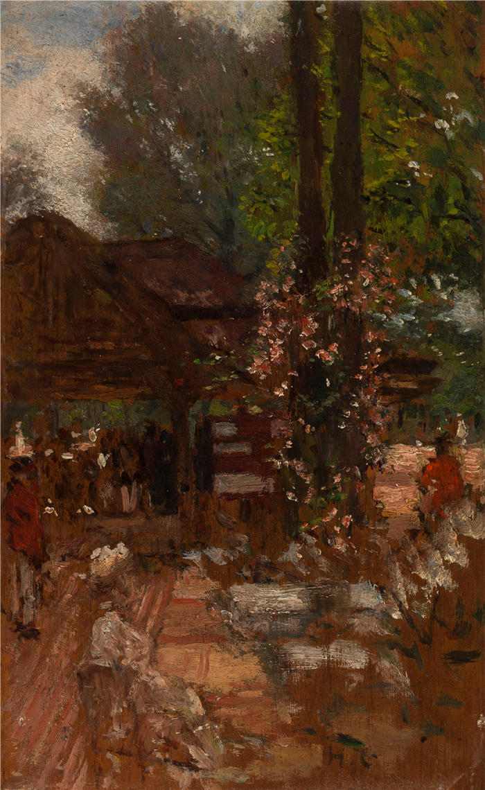亨利·格韦克斯（Henri Gervex，法国画家）高清作品-《Puteaux 风景的研究（1907 年）》