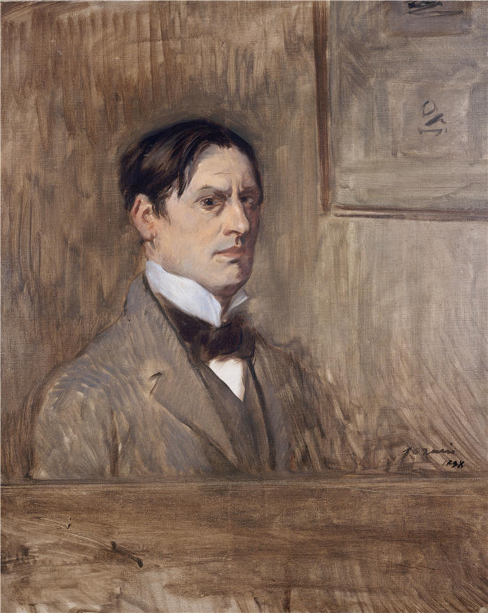 让·路易·福兰(Jean-Louis Forain,法国画家)高清作品-《自画像(1898 年)》