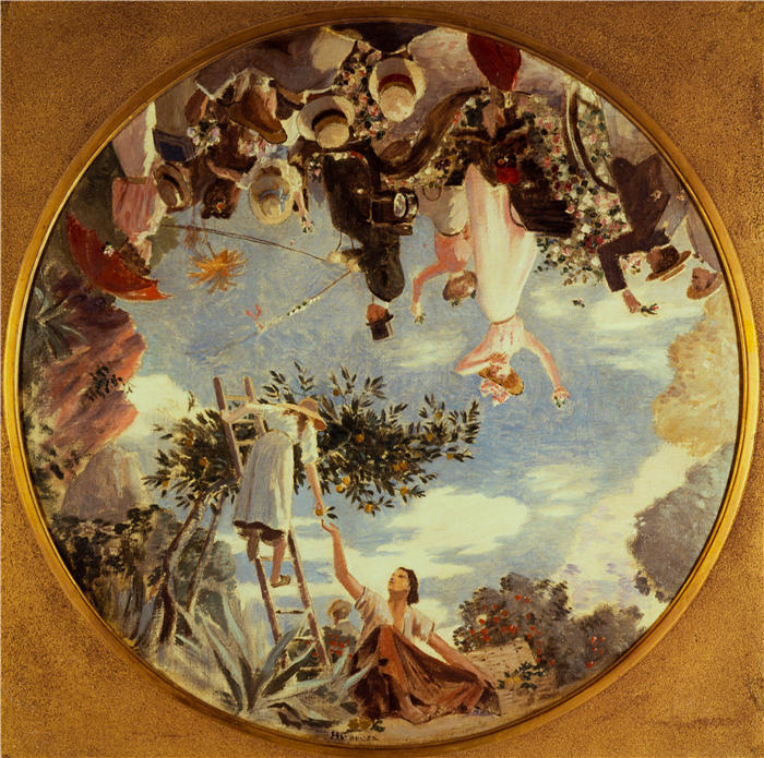亨利·格韦克斯（Henri Gervex，法国画家）高清作品-《尼斯花卉之战（1900）》