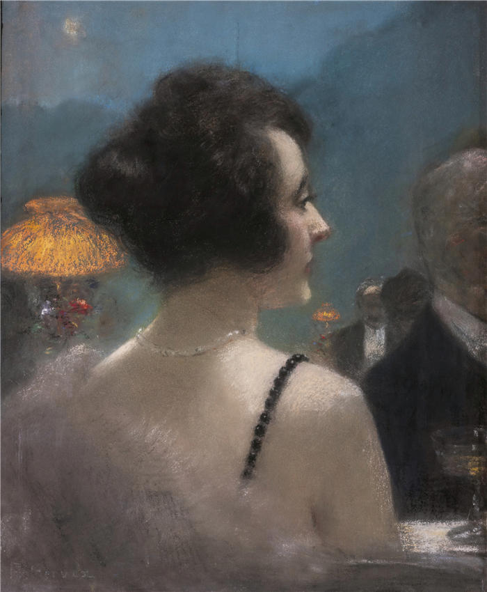亨利·格韦克斯（Henri Gervex，法国画家）高清作品-《优雅的女士》
