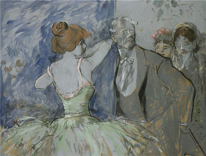 让·路易·福兰（Jean-Louis Forain，法国画家）高清作品-《舞蹈课》