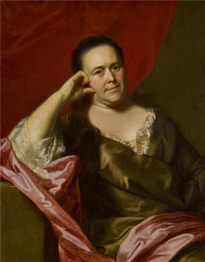 约翰·辛格尔顿·科普利 (John Singleton Copley，美国画家)高清作品-《John Scollay 夫人（1763 年）》