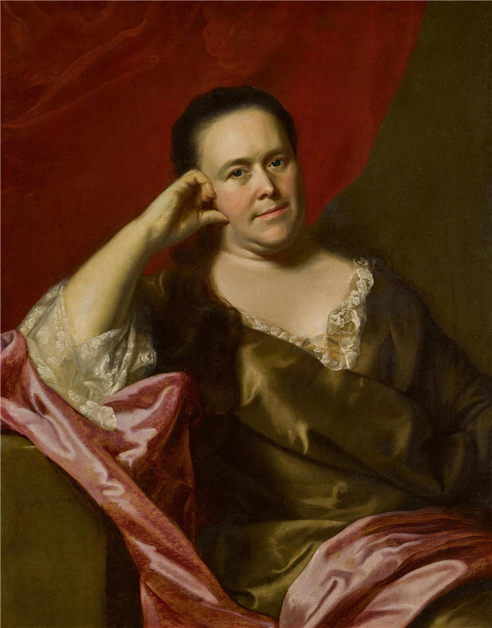 约翰·辛格尔顿·科普利 (John Singleton Copley,美国画家)高清作品-《John Scollay 夫人(1763 年)》