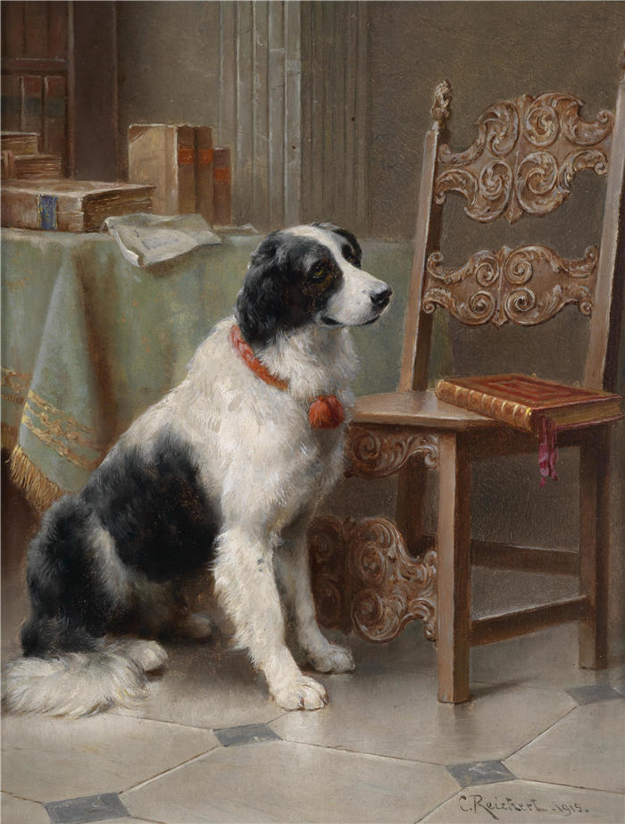 卡尔·赖克特（Carl Reichert，奥地利画家）动物高清作品-《家庭生活（1915）》