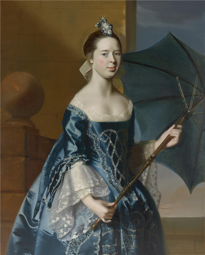 约翰·辛格尔顿·科普利 (John Singleton Copley，美国画家)高清作品-《本杰明·皮克曼夫人 (Mary Toppan) (1763)》