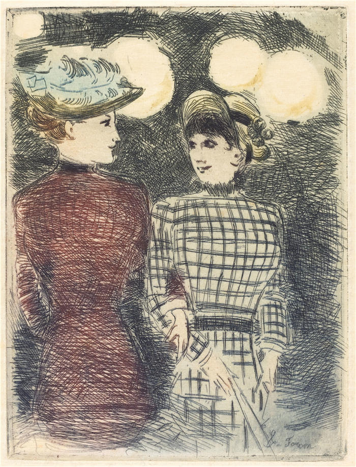 让·路易·福兰(Jean-Louis Forain,法国画家)高清作品-《致布利尔 (c. 1876)》