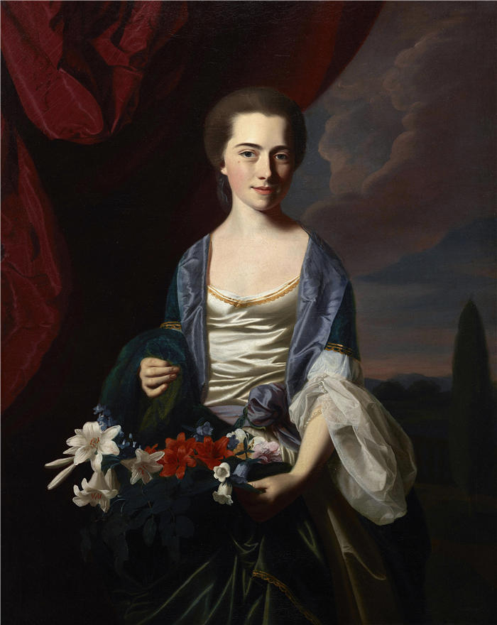 约翰·辛格尔顿·科普利 (John Singleton Copley，美国画家)高清作品-《莎拉·舍伯恩·兰登 (1767)》