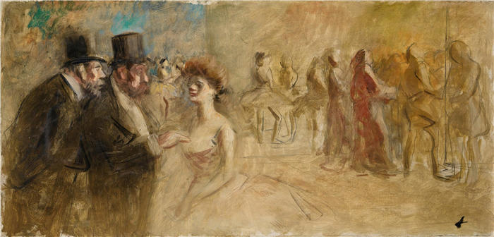 让·路易·福兰（Jean-Louis Forain，法国画家）高清作品-《舞会之后》