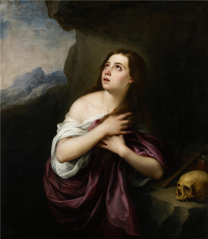 巴托洛梅·埃斯特班·穆里略(Bartolomé Esteban Murillo,西班牙画家)高清作品-《忏悔的抹大拉(c. 1650–65)》