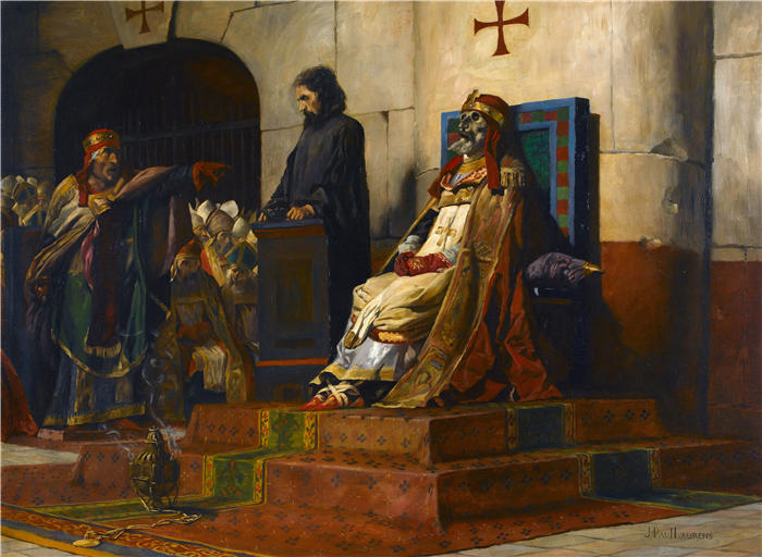 让·保罗·劳伦斯(Jean-Paul Laurens,法国画家)高清作品-《福尔摩沙教皇的判决(1870)》