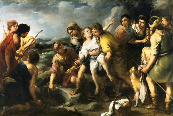 巴托洛梅·埃斯特班·穆里略（Bartolomé Esteban Murillo，西班牙画家）高清作品-《约瑟夫和他的弟兄（c. 1665-1670）》