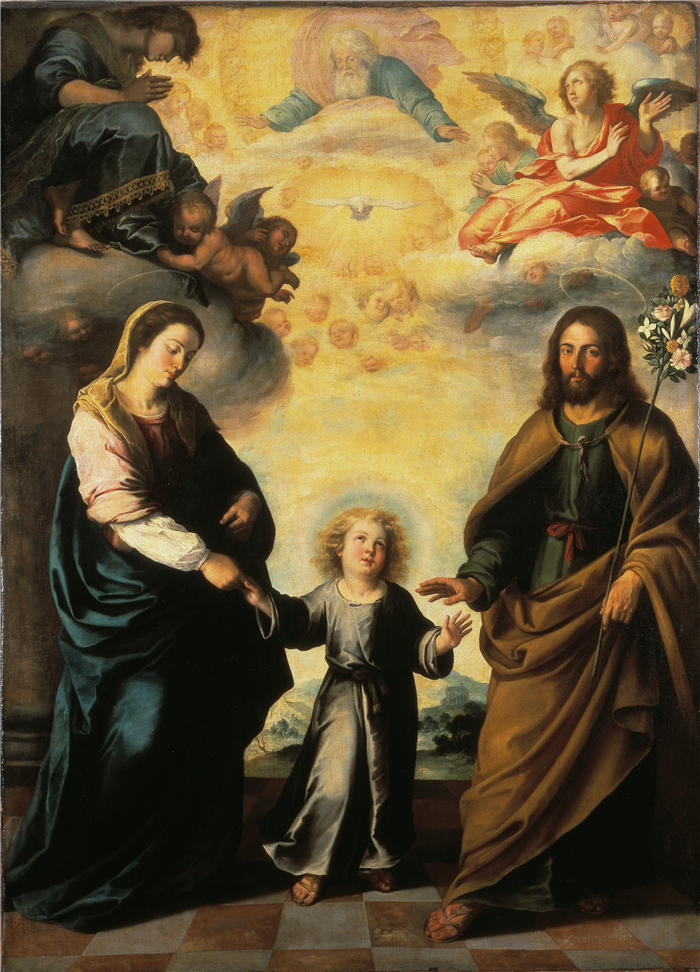巴托洛梅·埃斯特班·穆里略（Bartolomé Esteban Murillo，西班牙画家）高清作品-《圣家从埃及归来》