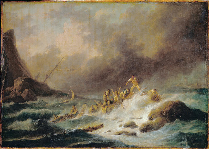 克劳德·约瑟夫·韦内特（ Claude-Joseph Vernet，法国画家）高清作品-《沉船(1)》