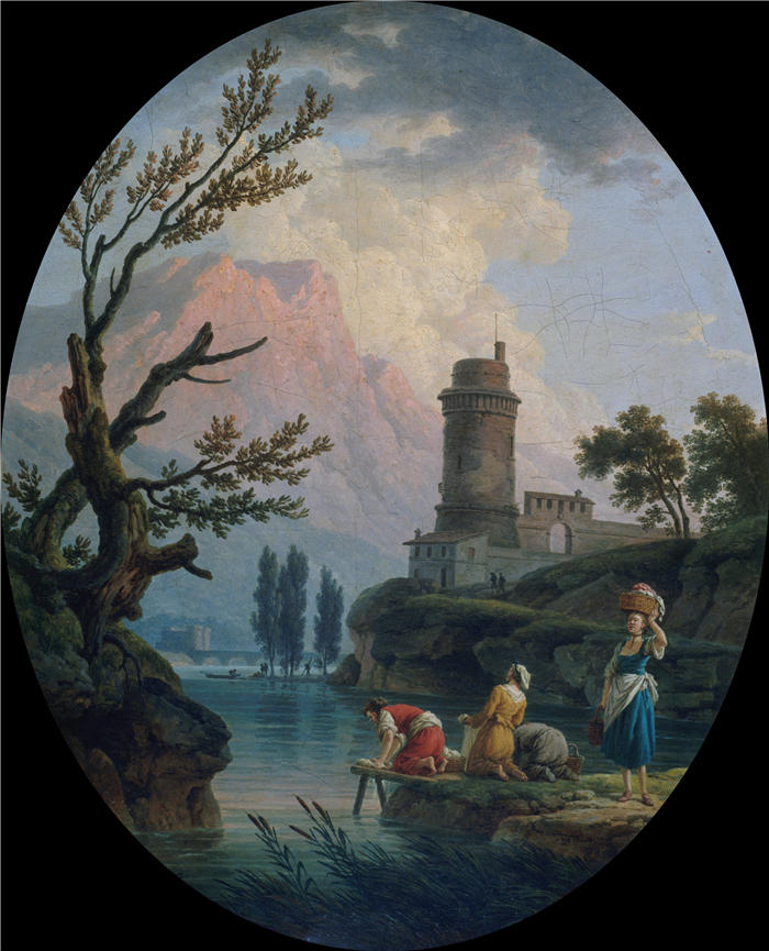 克劳德·约瑟夫·韦内特( Claude-Joseph Vernet,法国画家)高清作品-《带薰衣草的风景(1789)》