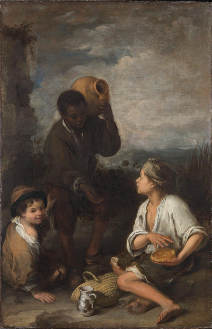 巴托洛梅·埃斯特班·穆里略（Bartolomé Esteban Murillo，西班牙画家）高清作品-《三个男孩》