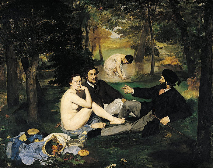 前100幅世界名画（九十七）-爱德华・马奈油画《草地上的午餐》
