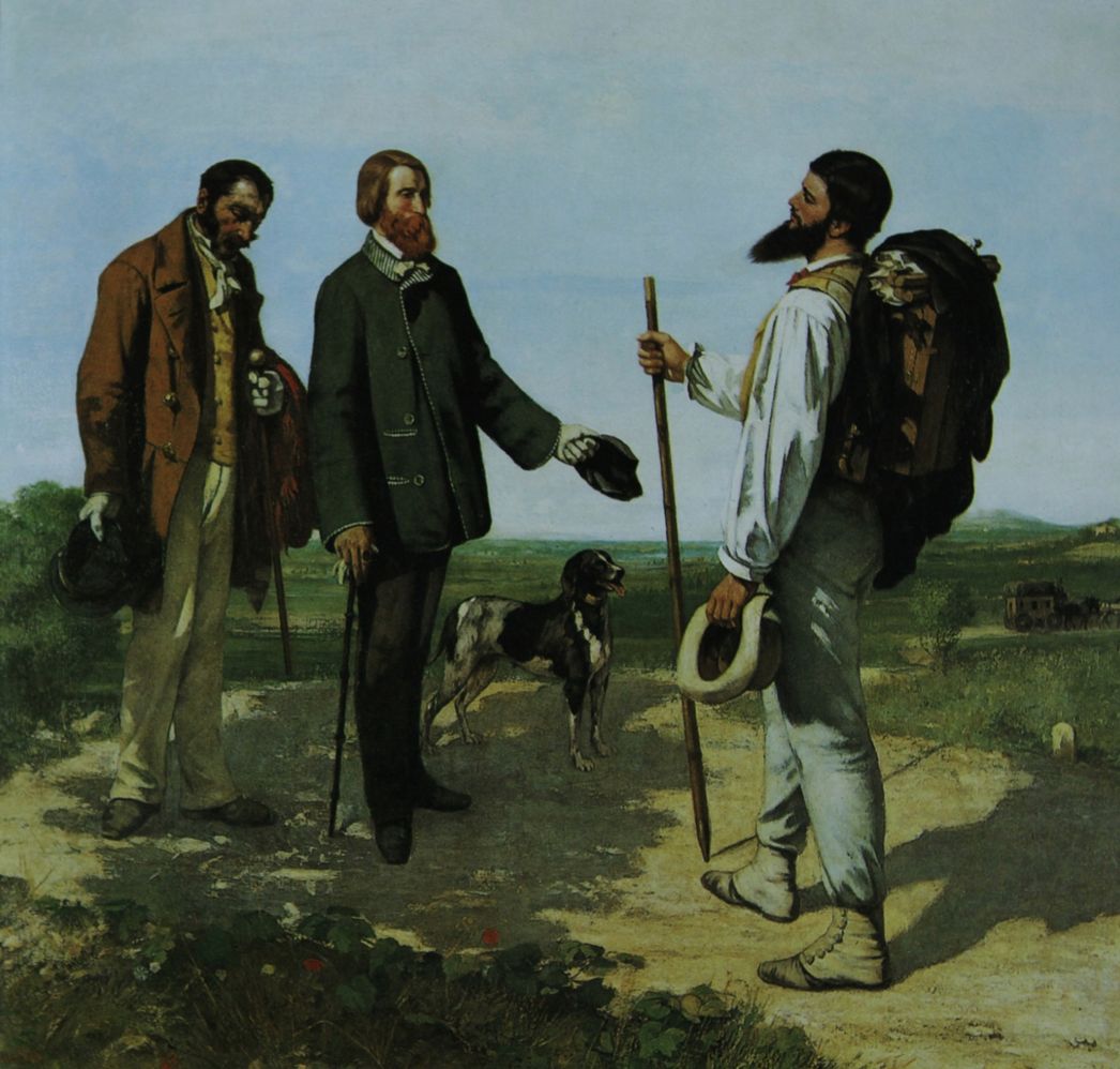 前500幅世界名画-古斯塔夫·库尔贝(Gustave Courbet)作品《库尔贝先生，您好》