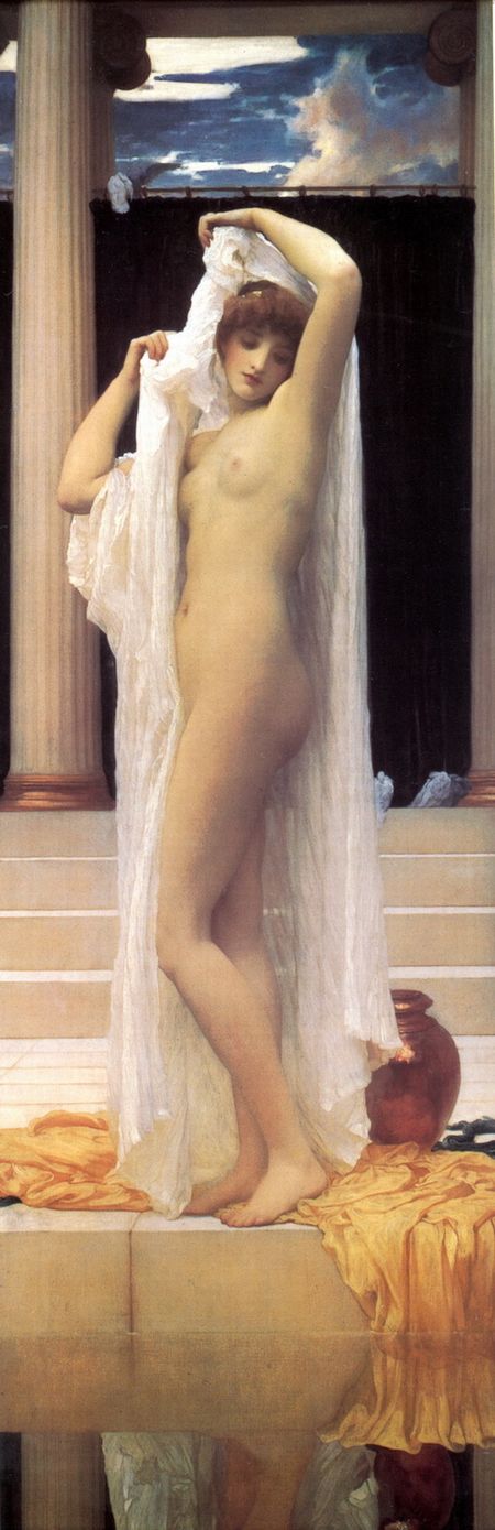 前500幅世界名画-弗雷德里克•莱顿作品《沐浴的普赛克》布面油画