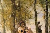 前500幅世界名画-发给回家柯罗《梳妆》作品欣赏