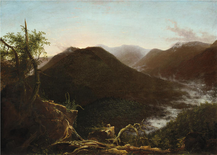 托马斯·科尔（Thomas Cole，美国画家）高清作品-《卡茨基尔的日出 (1826)》