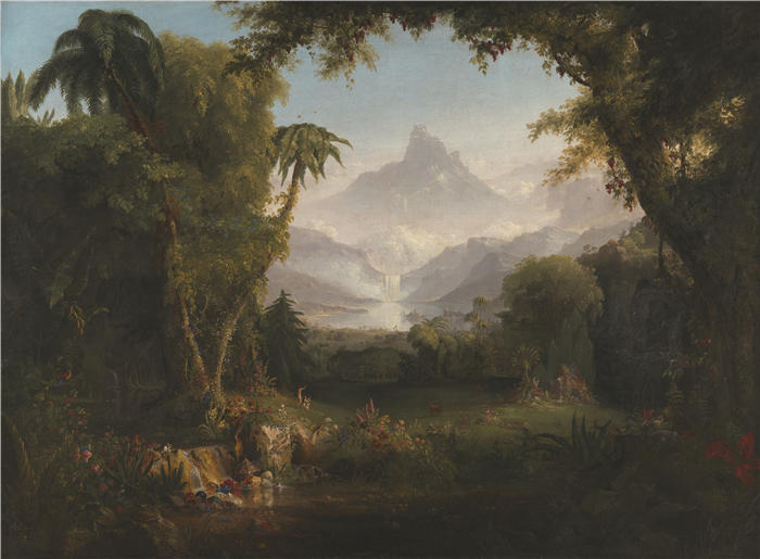 托马斯·科尔（Thomas Cole，美国画家）高清作品-《伊甸园 (1828)》