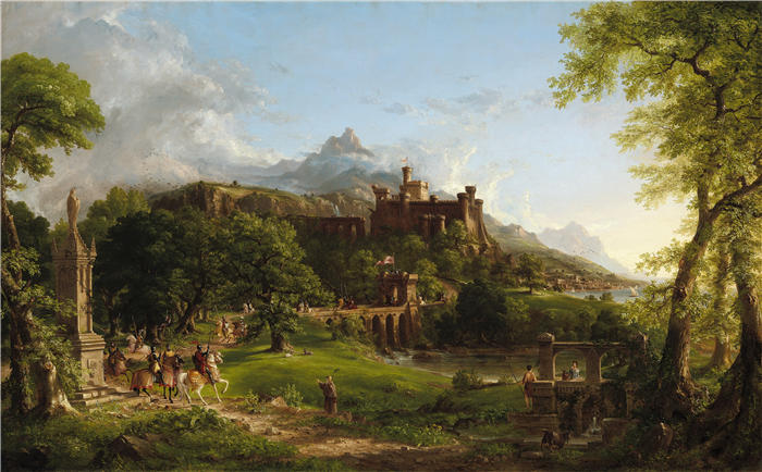 托马斯·科尔（Thomas Cole，美国画家）高清作品-《启程 (1837)》