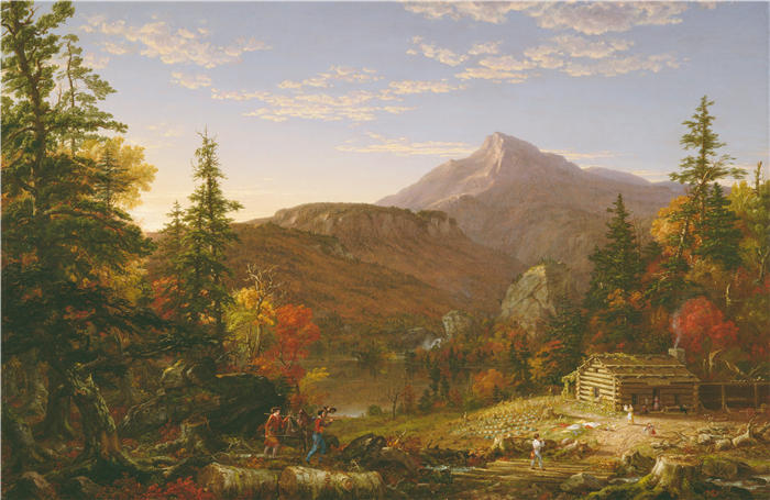 托马斯·科尔（Thomas Cole，美国画家）高清作品-《猎人归来 (1869)》